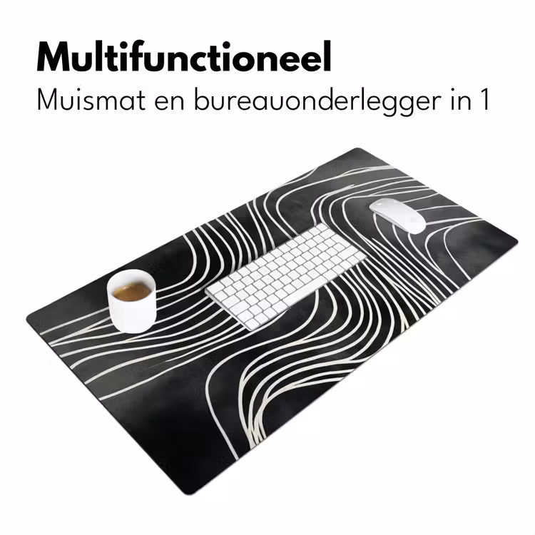Bureau onderlegger - Lijnen - Patroon - Abstract - Wit — 6