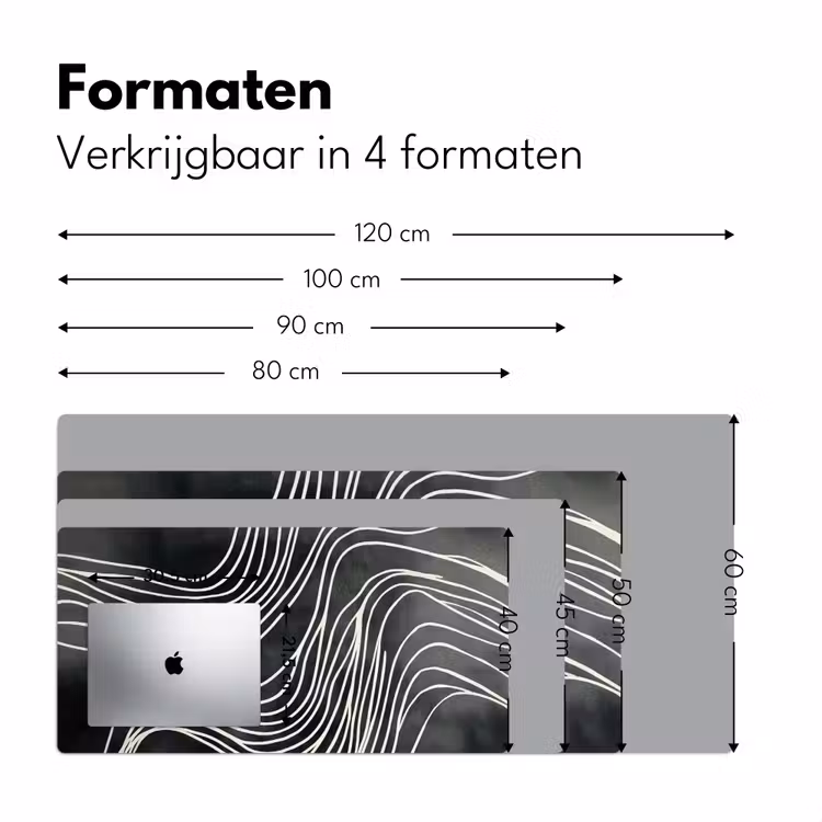 Bureau onderlegger - Lijnen - Patroon - Abstract - Wit — 7
