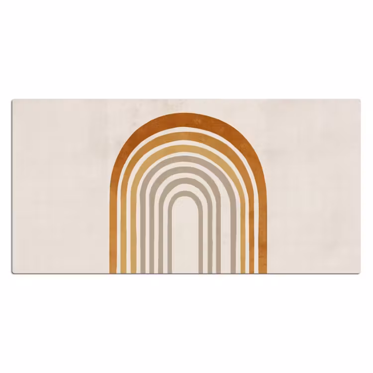 Bureau onderlegger - Minimalistisch - Boog - Lijnen - Beige — 1