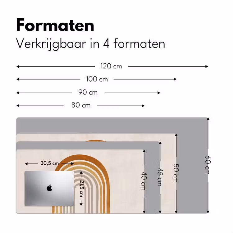 Bureau onderlegger - Minimalistisch - Boog - Lijnen - Beige — 7