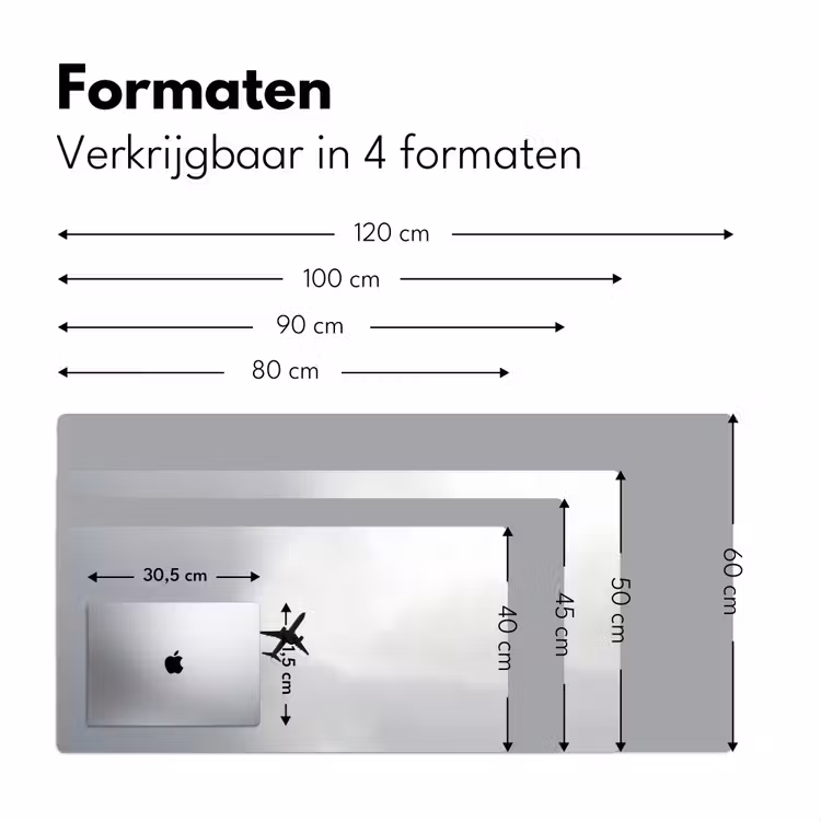 Bureau onderlegger - Minimalistisch - Silhouet - Zwart - Vliegtuig — 7