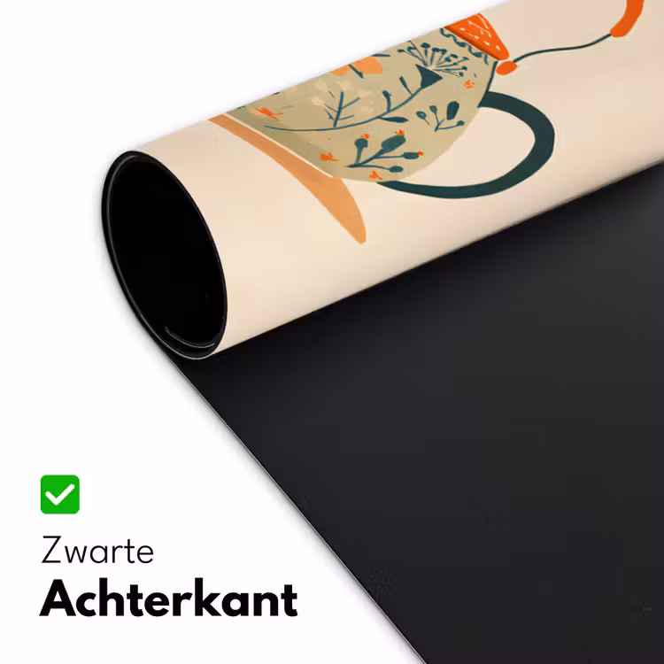 Bureau onderlegger - Oranje - Theepot - Bloemen - Bladeren — 4