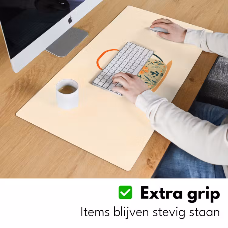 Bureau onderlegger - Oranje - Theepot - Bloemen - Bladeren — 5