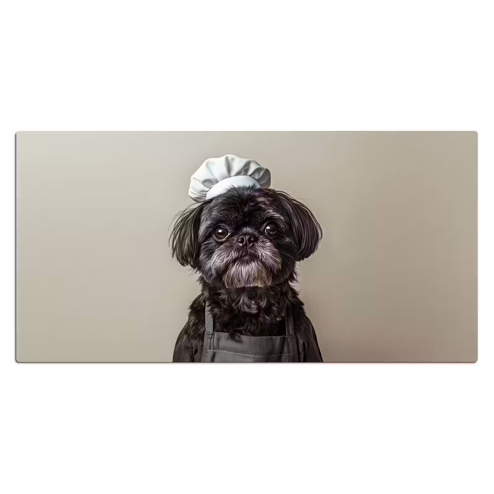 Bureau onderlegger - Kokskleding - Zwart - Hondje — 1
