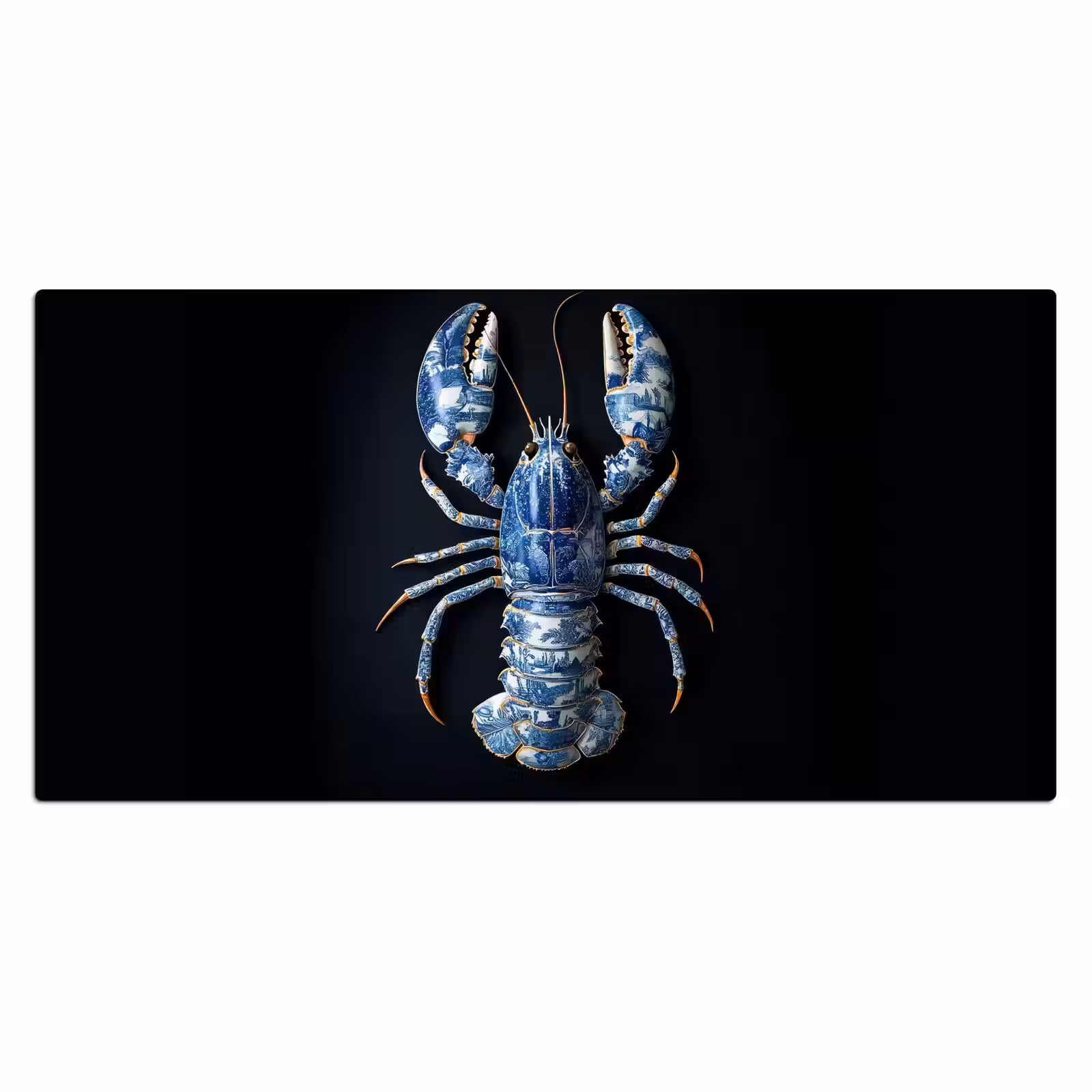 Bureau onderlegger - Kreeft - Delftsblauw - Schild - Stoer — 1