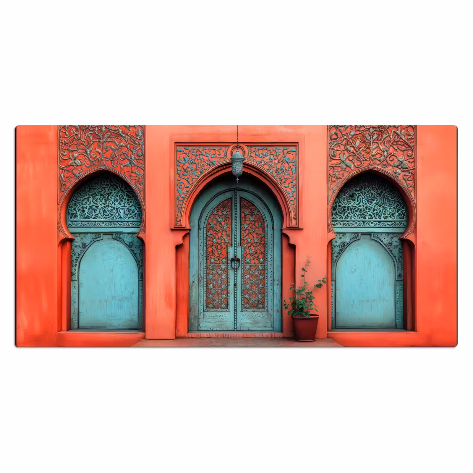 Bureau onderlegger - Lantaarn - Deur - Turquoise — 1