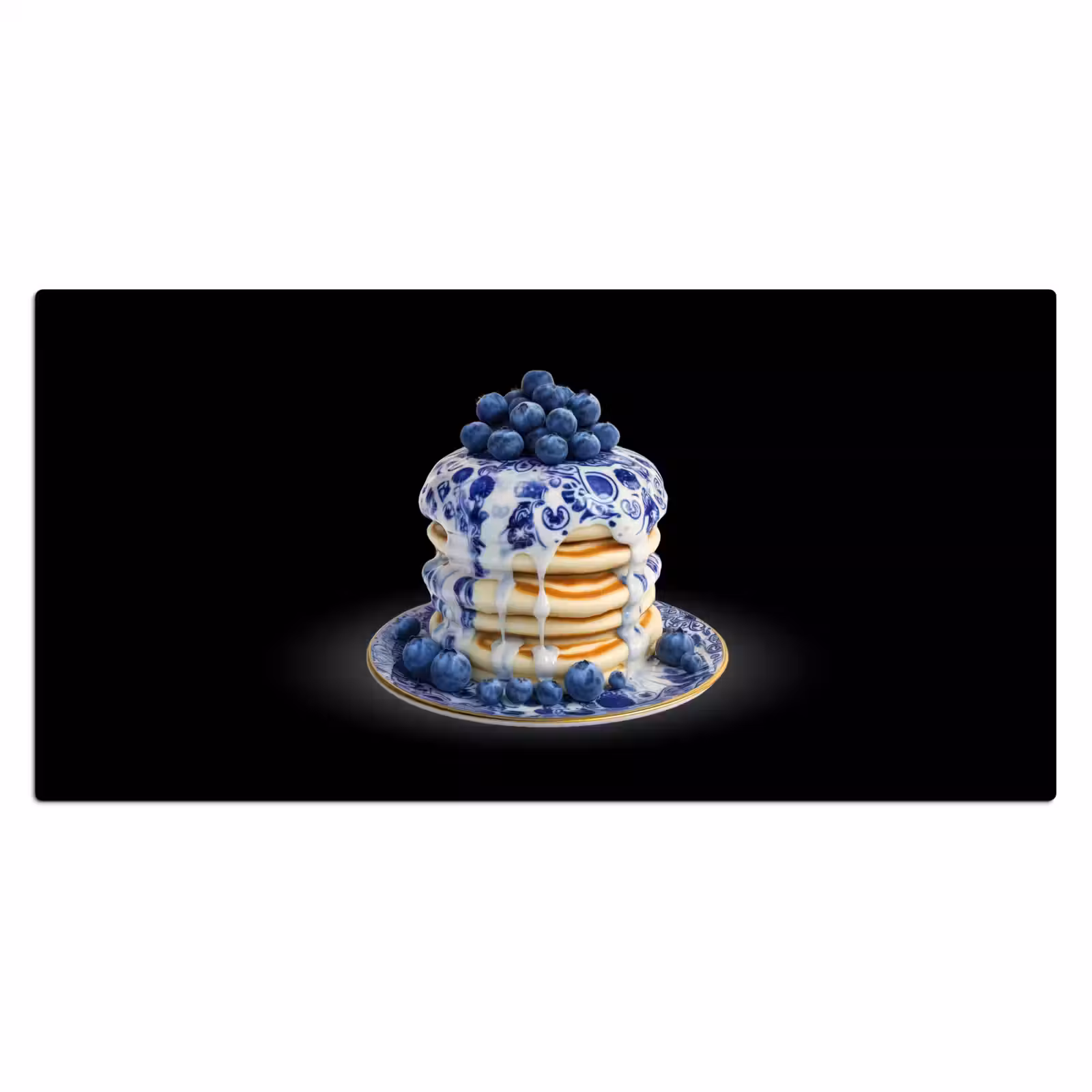 Bureau onderlegger - Pannenkoeken - Blauwe Bessen - Bord — 1