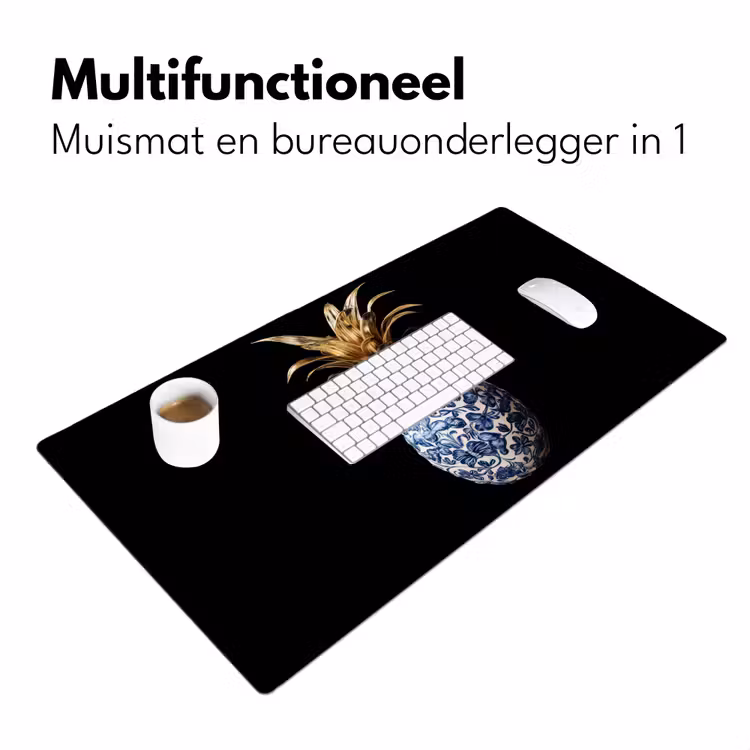 Bureau onderlegger - Ananas - Bloemen patroon - Goud - Delftsblauw — 6