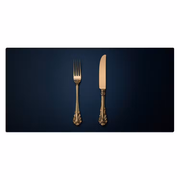Bureau onderlegger - Bestek - Donkerblauw - Goud — 1