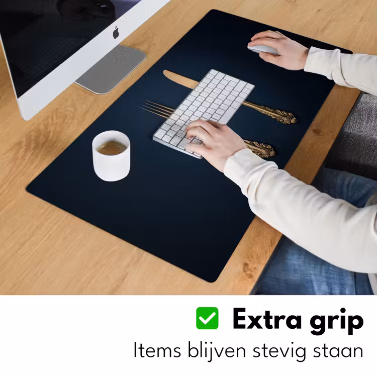 Bureau onderlegger - Bestek - Donkerblauw - Goud — 5