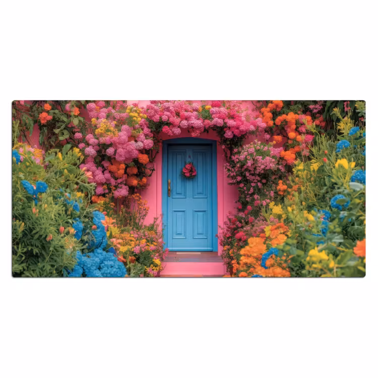 Bureau onderlegger - Bloemen - Deur - Roze — 1