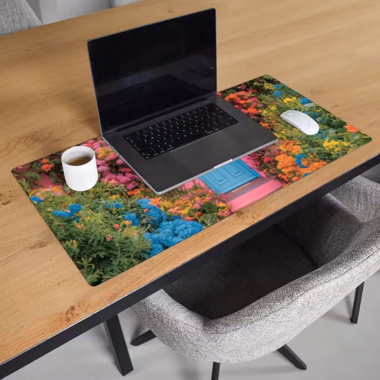 Bureau onderlegger - Bloemen - Deur - Roze — 2