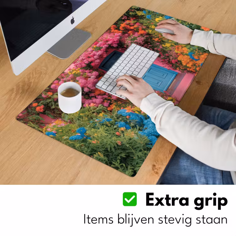 Bureau onderlegger - Bloemen - Deur - Roze — 5