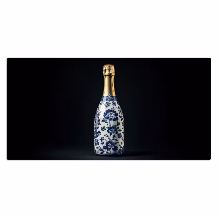 Bureau onderlegger - Champagne - Bloemen - Goud - Chique — 1