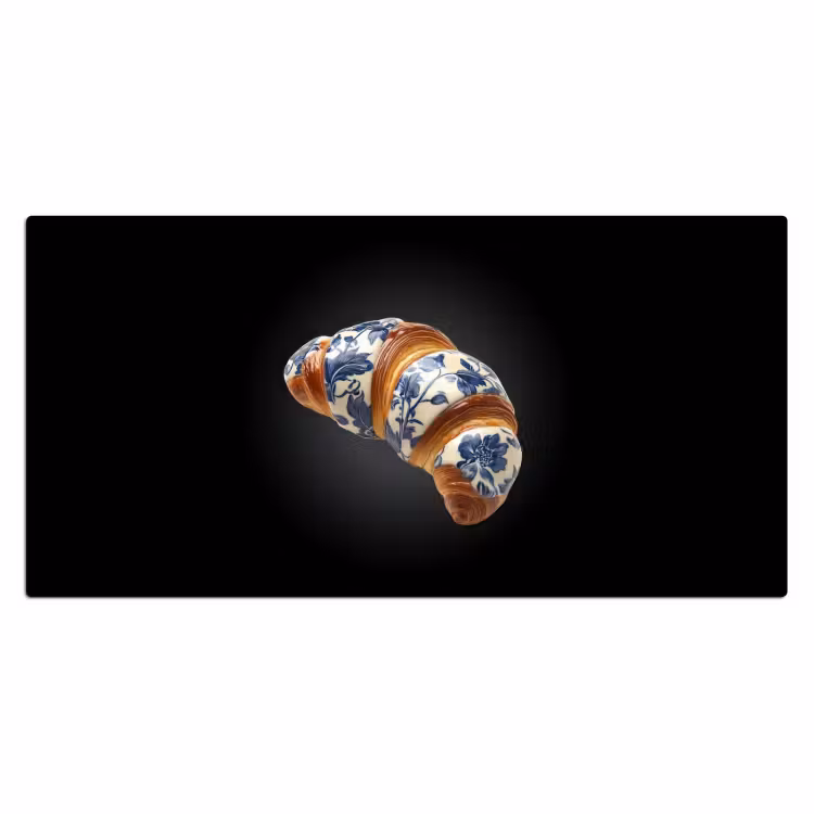 Bureau onderlegger - Croissant - Bloemenpatroon - Delftsblauw — 1