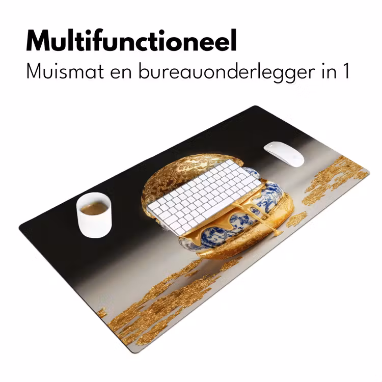 Bureau onderlegger - Delftsblauw - Goud - Burger — 6
