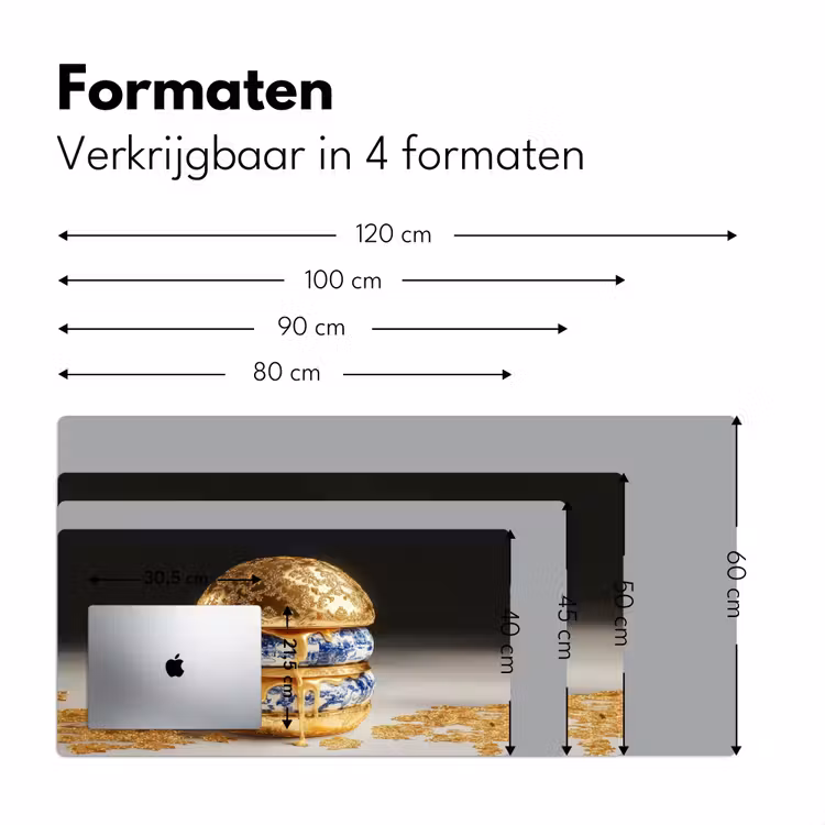 Bureau onderlegger - Delftsblauw - Goud - Burger — 7
