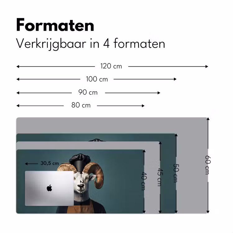 Bureau onderlegger - Geit - Hoorns - Kokskleding — 7