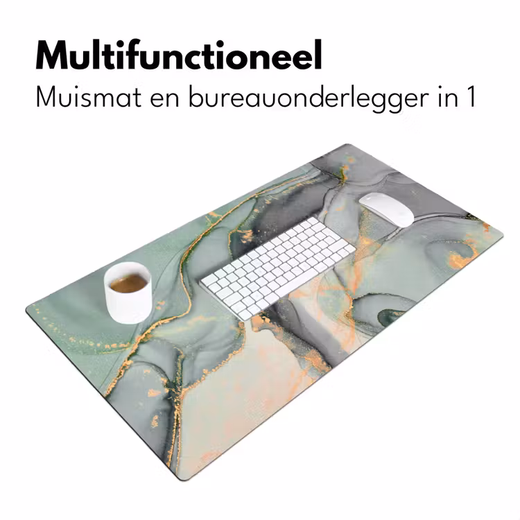 Bureau onderlegger - Goud - Marmer - Groen - luxe - Glitter - Marmerlook — 6