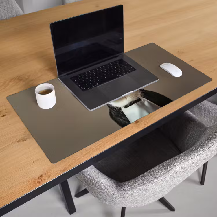 Bureau onderlegger - Kat - Kokskleding - Zwart - Wit — 2
