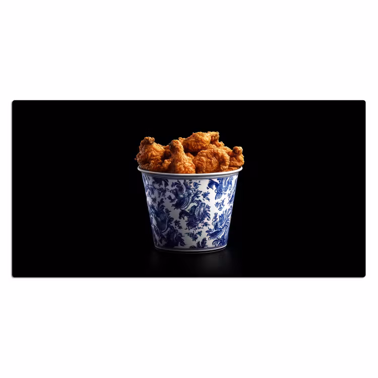 Bureau onderlegger - Kip - Bucket - Delfts blauw - Lekker — 1