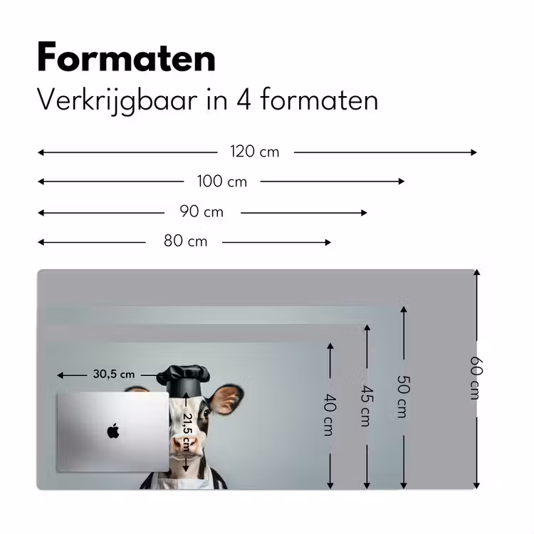 Bureau onderlegger - Koe - Zwart - Wit - Kok — 7