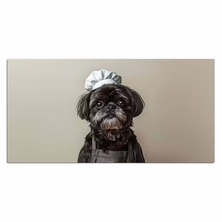Bureau onderlegger - Kokskleding - Zwart - Hondje — 1
