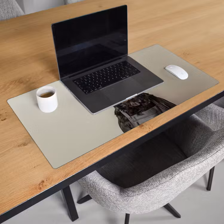 Bureau onderlegger - Kokskleding - Zwart - Hondje — 2