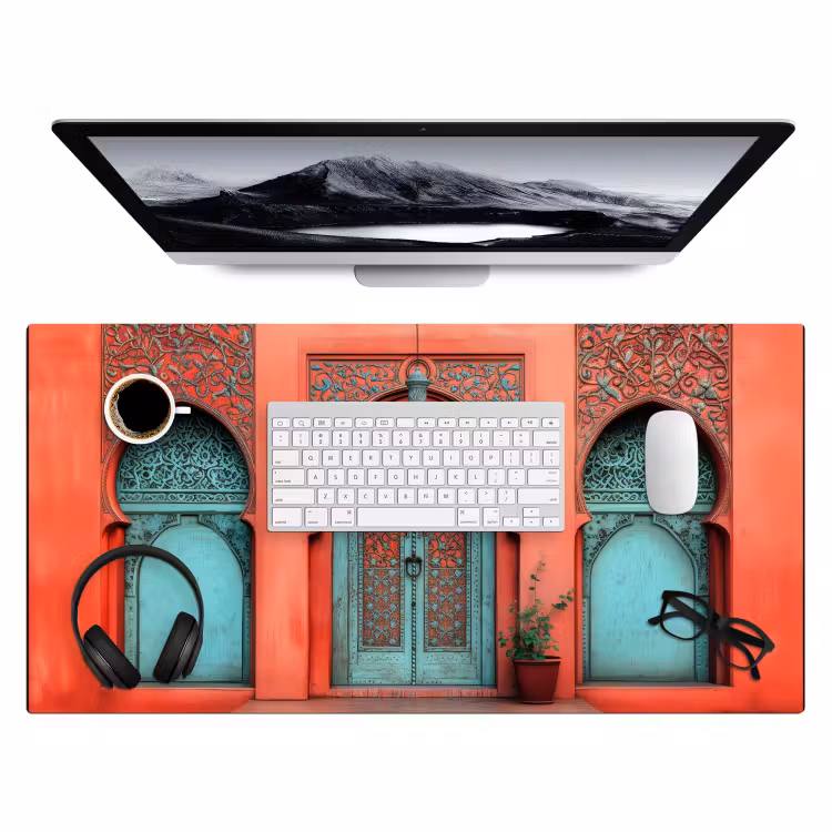 Bureau onderlegger - Lantaarn - Deur - Turquoise — 3