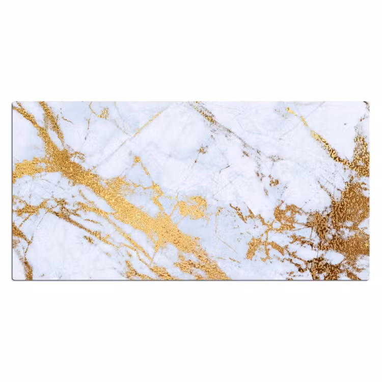 Bureau onderlegger - Marmer - Goud - Wit - Luxe - Marmerlook - Glitter — 1