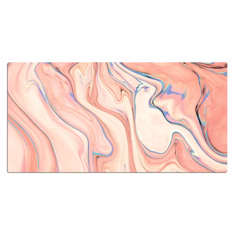 Bureau onderlegger - Marmer - Pastel - Roze - Blauw - Marmerlook - Abstract — 1