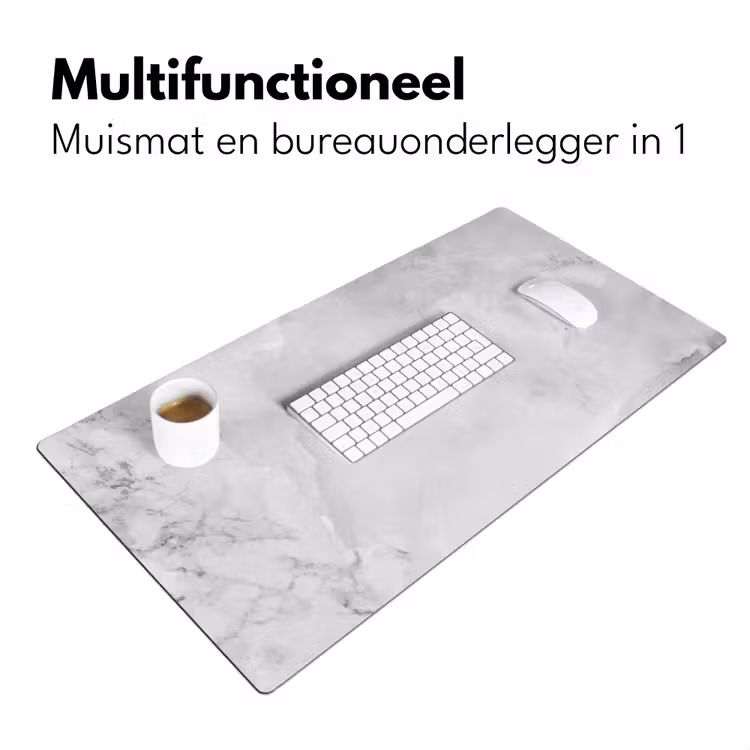 Bureau onderlegger - Marmer - Steen - Wit - Grijs - Marmerlook — 6