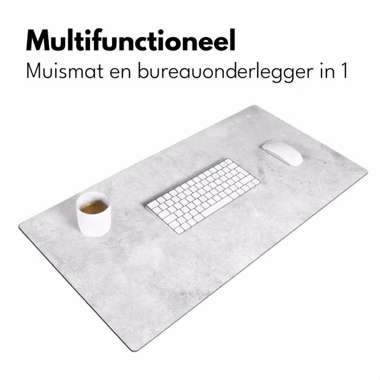 Bureau onderlegger - Marmer - Textuur - Grijs - Marmerlook — 6
