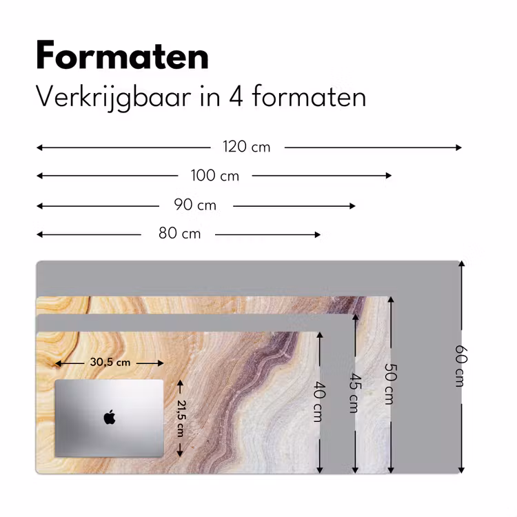 Bureau onderlegger - Marmer - Textuur - Zandsteen - Goud - Marmerlook — 7