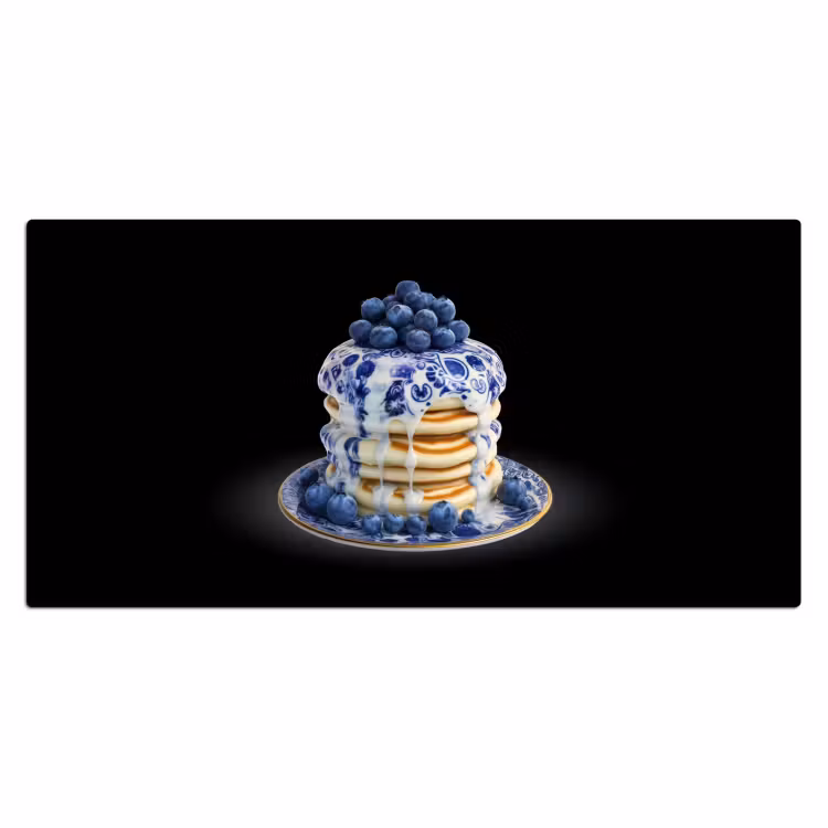 Bureau onderlegger - Pannenkoeken - Blauwe Bessen - Bord — 1