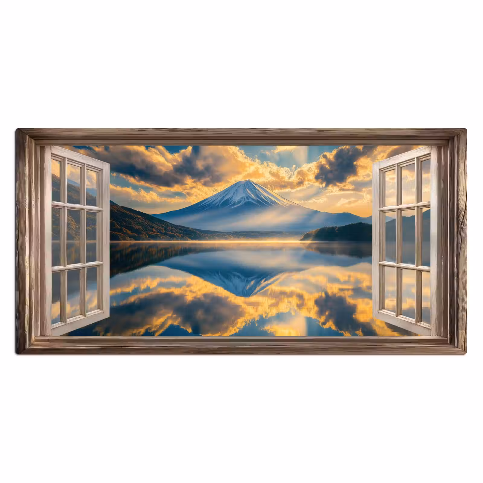 Bureau onderlegger - Doorkijk - Landschap - Bergen - Uitzicht - Raam — 1