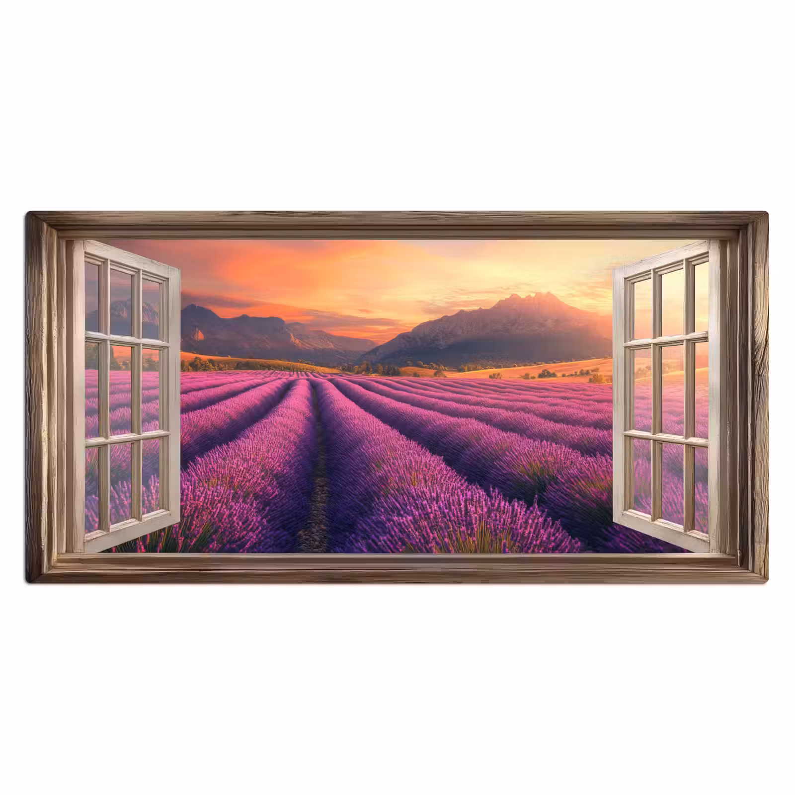 Bureau onderlegger - Doorkijk - Lavendel - Landschap - Bloemen - Paars — 1