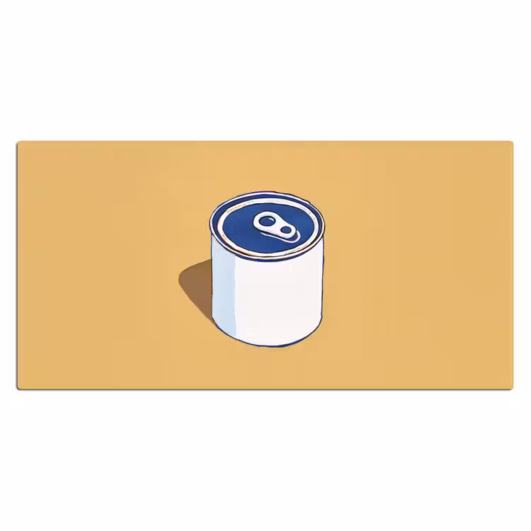 Bureau onderlegger - Blikje - Minimalistisch - Blauw - Illustratie — 1