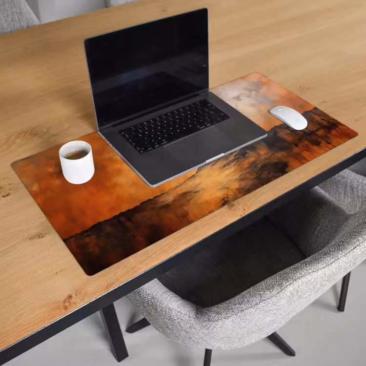 Bureau onderlegger - Boom - Landschap - Oranje — 2