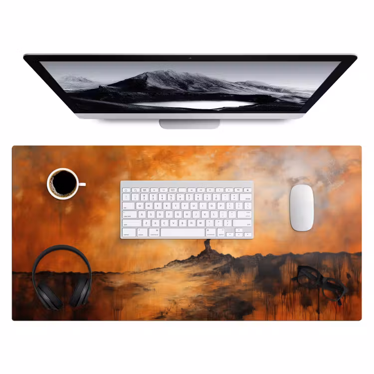 Bureau onderlegger - Boom - Landschap - Oranje — 3