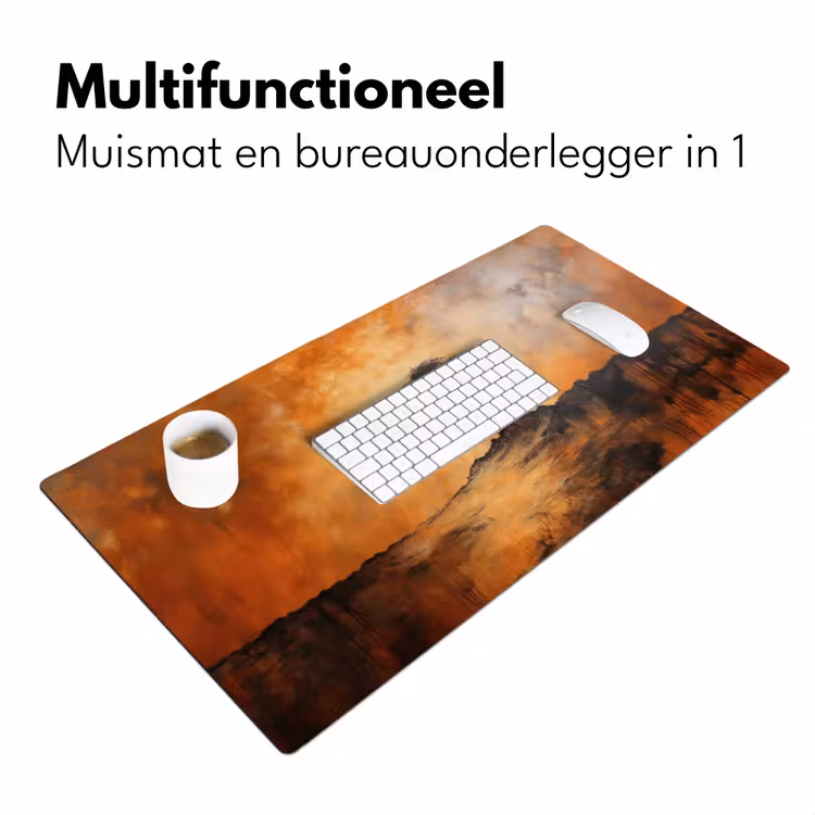 Bureau onderlegger - Boom - Landschap - Oranje — 6