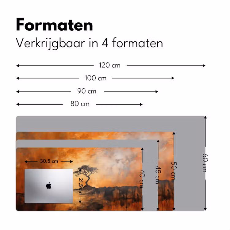 Bureau onderlegger - Boom - Landschap - Oranje — 7