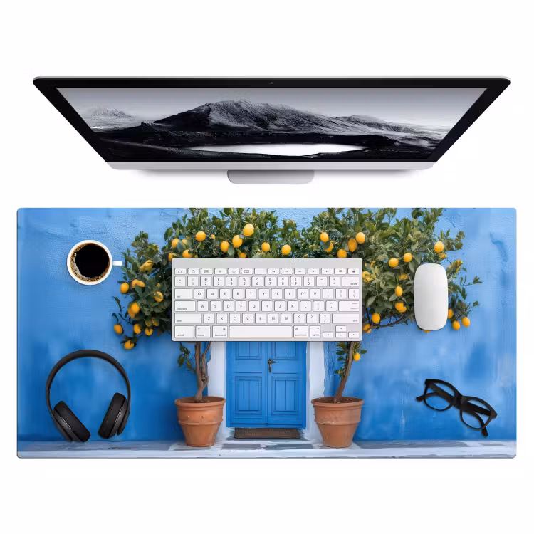 Bureau onderlegger - Citroenbomen - Geel - Deur - Potten — 3