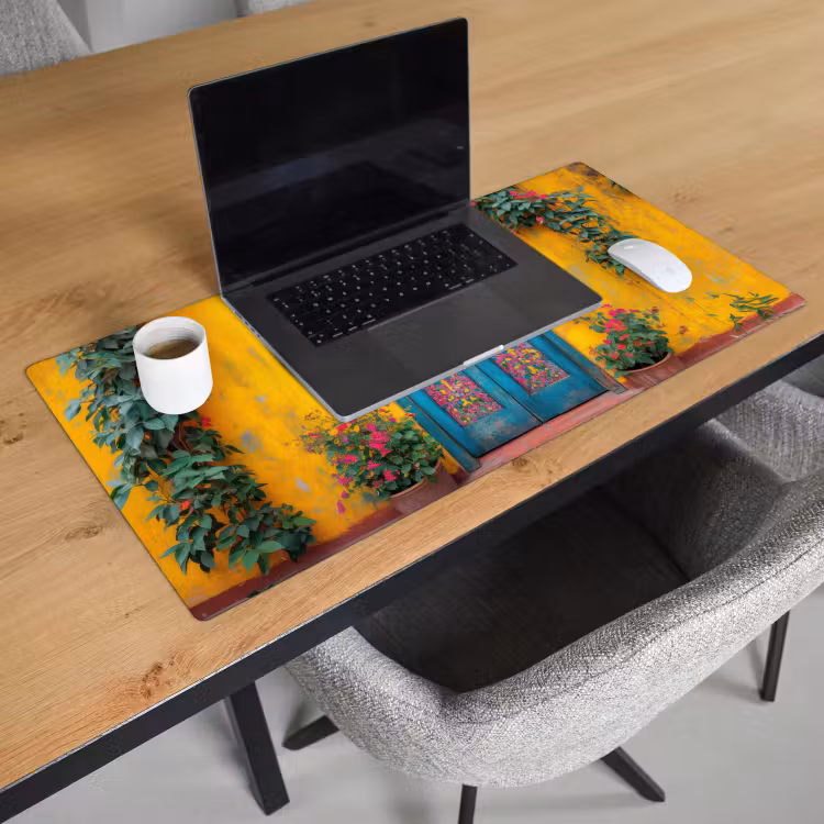 Bureau onderlegger - Deuren - Kleurrijk - Planten — 2