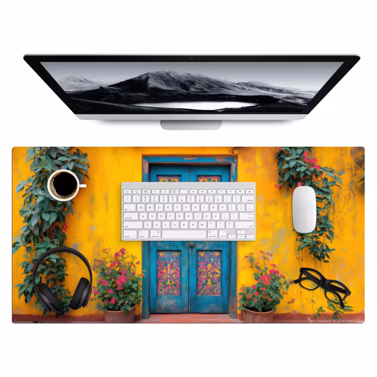 Bureau onderlegger - Deuren - Kleurrijk - Planten — 3