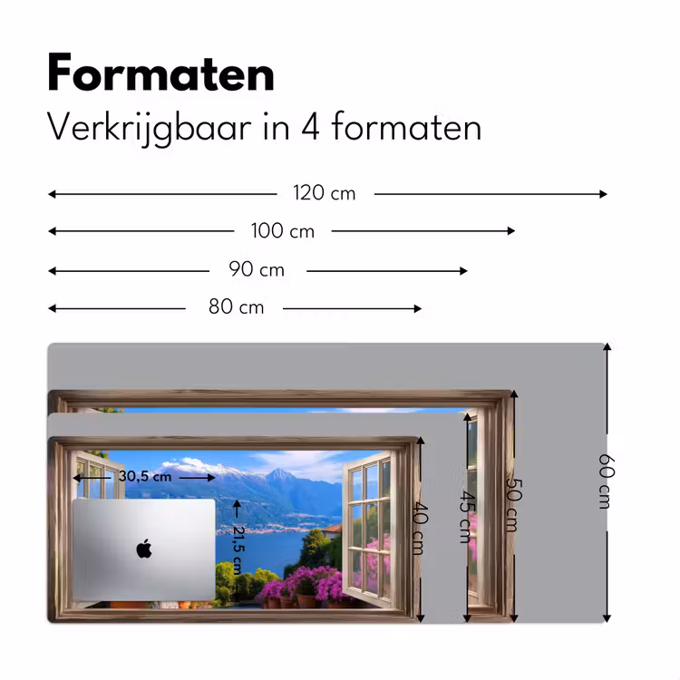 Bureau onderlegger - Doorkijk - Berg - Landschap - Uitzicht - Meer — 7