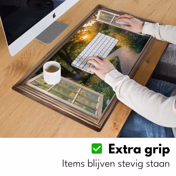 Bureau onderlegger - Doorkijk - Bloemen - Natuur - Zon - Pad — 5