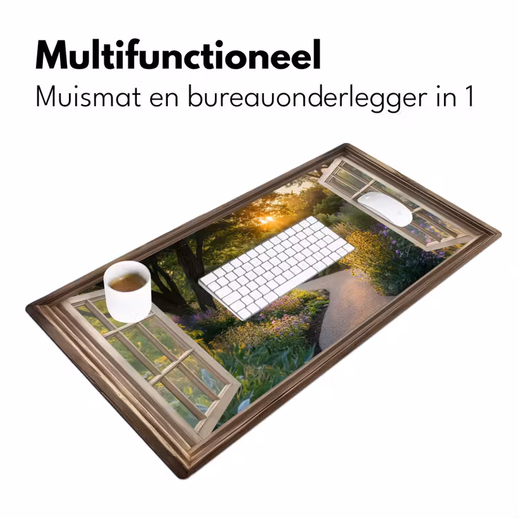 Bureau onderlegger - Doorkijk - Bloemen - Natuur - Zon - Pad — 6
