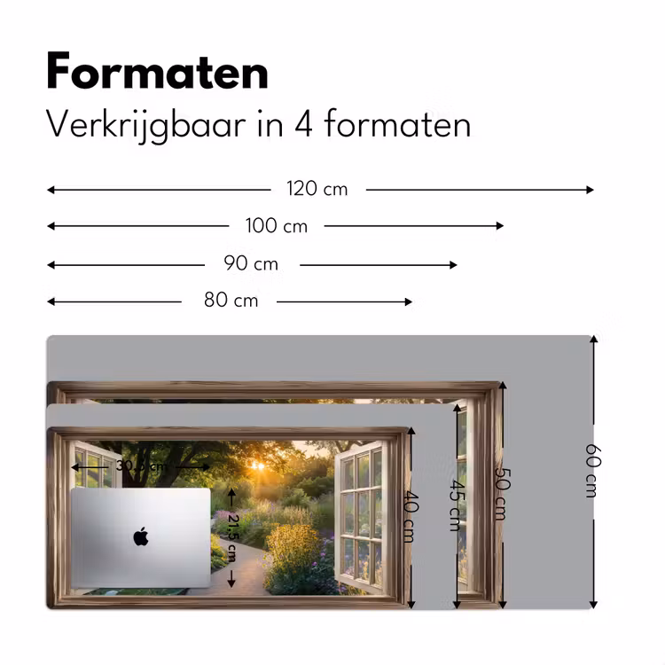 Bureau onderlegger - Doorkijk - Bloemen - Natuur - Zon - Pad — 7