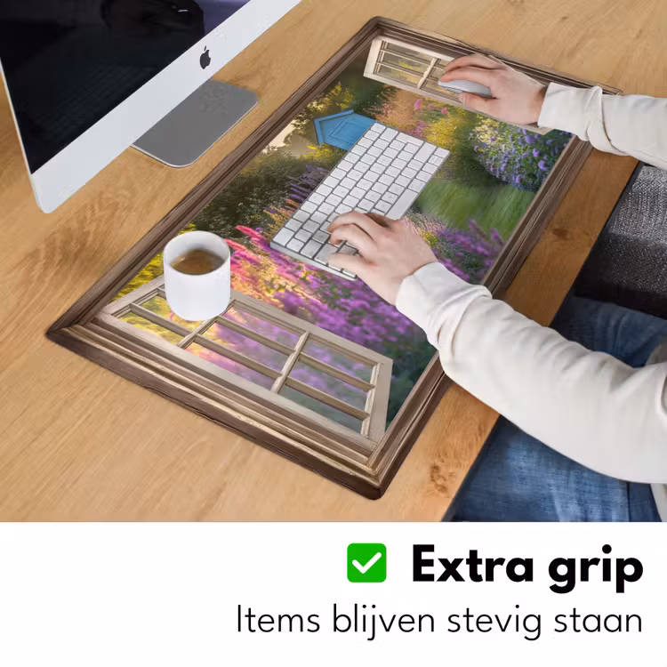 Bureau onderlegger - Doorkijk - Bloemen - Raam - Natuur — 5